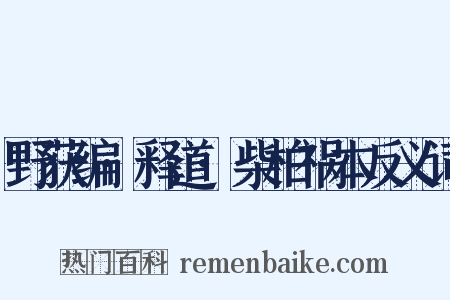 野获编·释道·柴柏祸本反义词是什么意思的图片